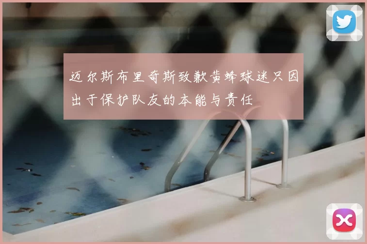 迈尔斯布里奇斯致歉黄蜂球迷只因出于保护队友的本能与责任